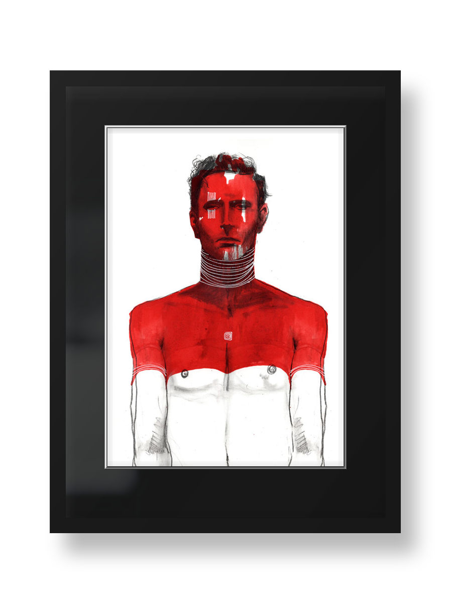 Rote Serie – Red Warrior 01 (gerahmt)